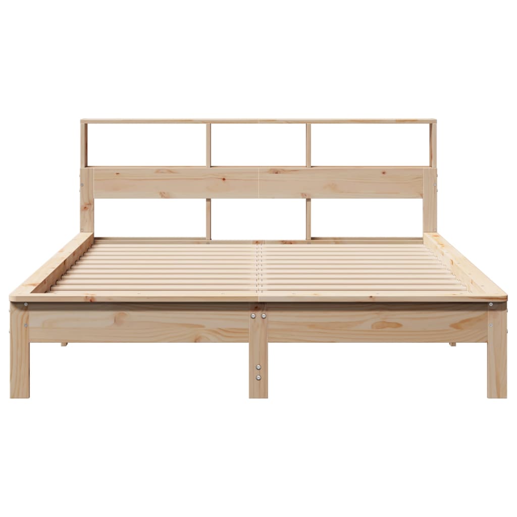 vidaXL Cama con estantería sin colchón madera maciza de pino 120x190cm