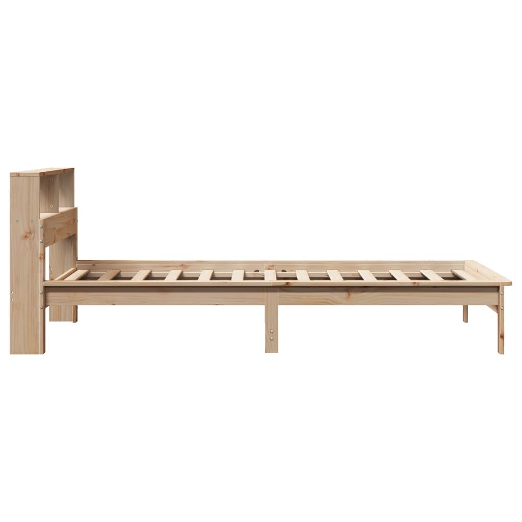 vidaXL Cama con estantería sin colchón madera maciza de pino 75x190 cm