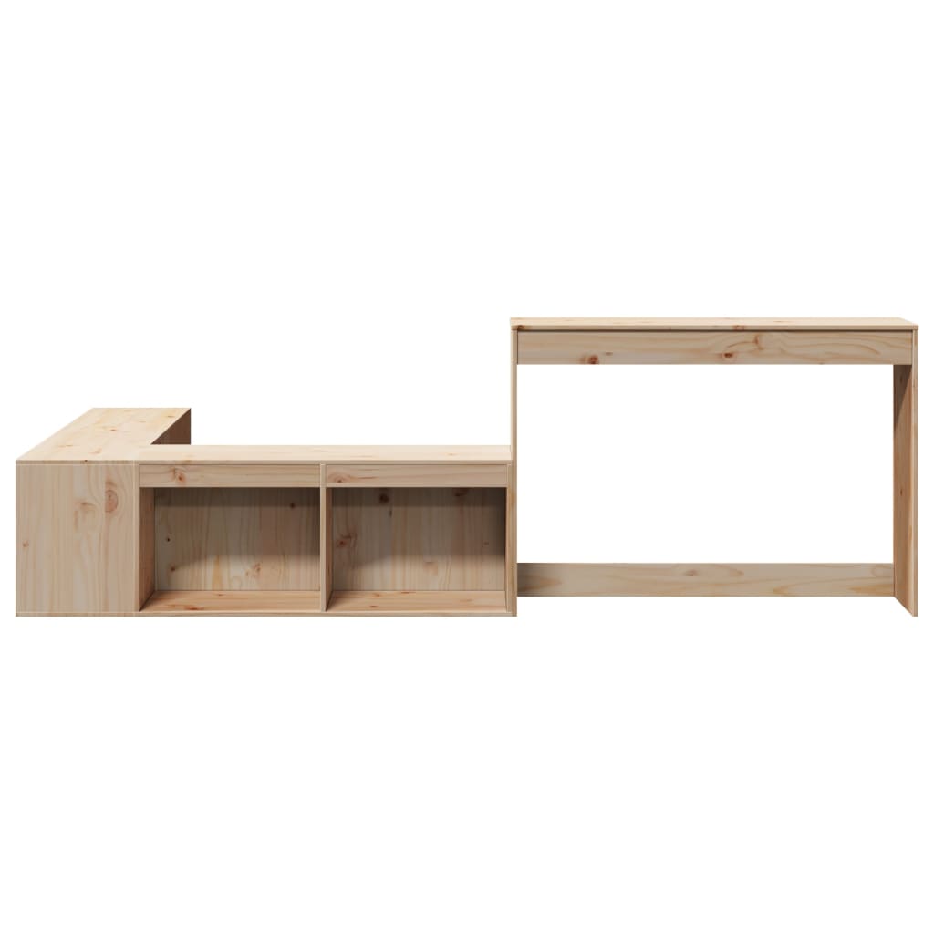 vidaXL Mueble con escritorio madera maciza pino 232x122x75 cm