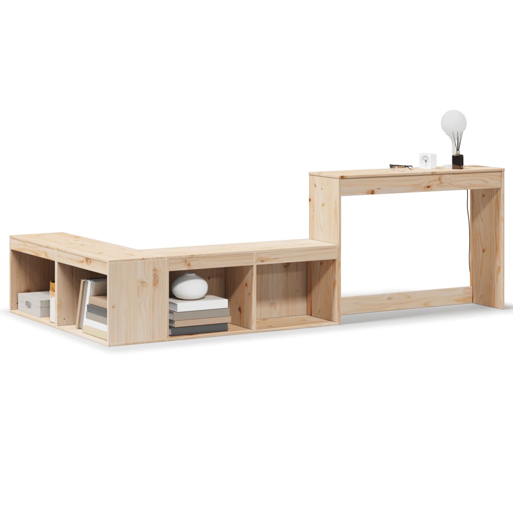 vidaXL Mueble con escritorio madera maciza pino 232x112x75 cm