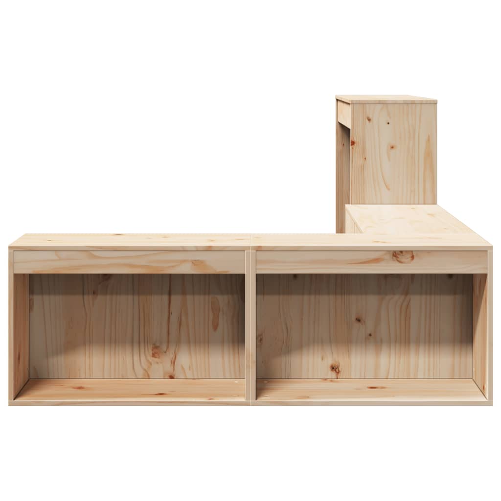 vidaXL Mueble con escritorio madera maciza pino 232x112x75 cm