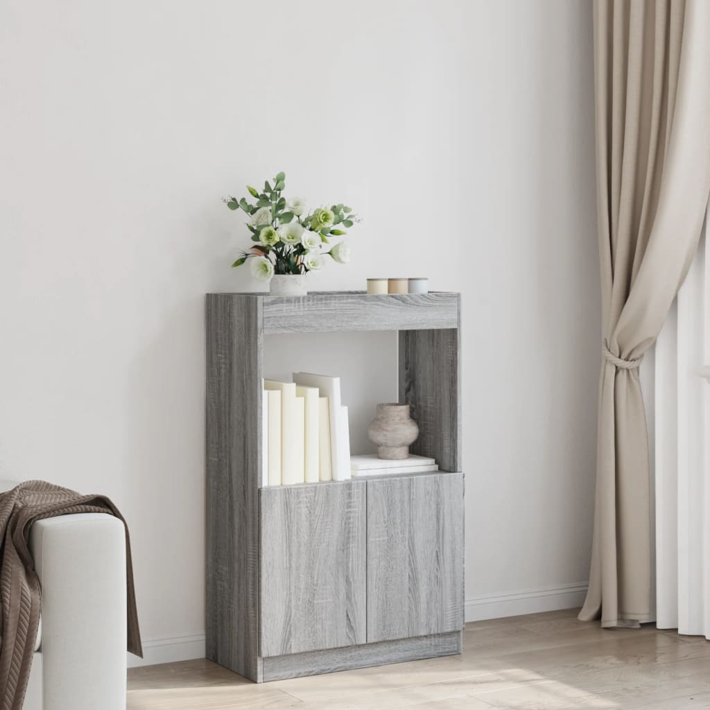 vidaXL Aparador de madera de ingeniería gris Sonoma 63x33x100 cm