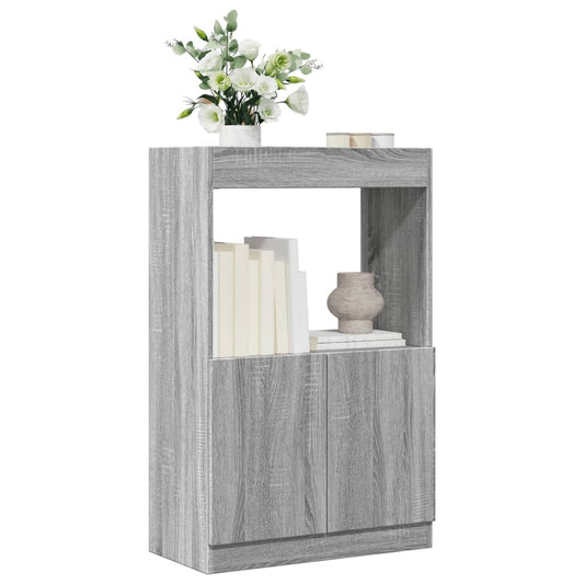 vidaXL Aparador de madera de ingeniería gris Sonoma 63x33x100 cm