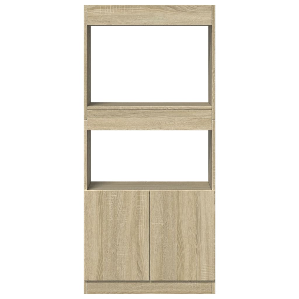 vidaXL Aparador de madera de ingeniería roble Sonoma 63x33x140 cm