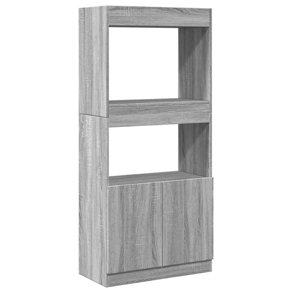 vidaXL Aparador de madera de ingeniería gris Sonoma 63x33x140 cm