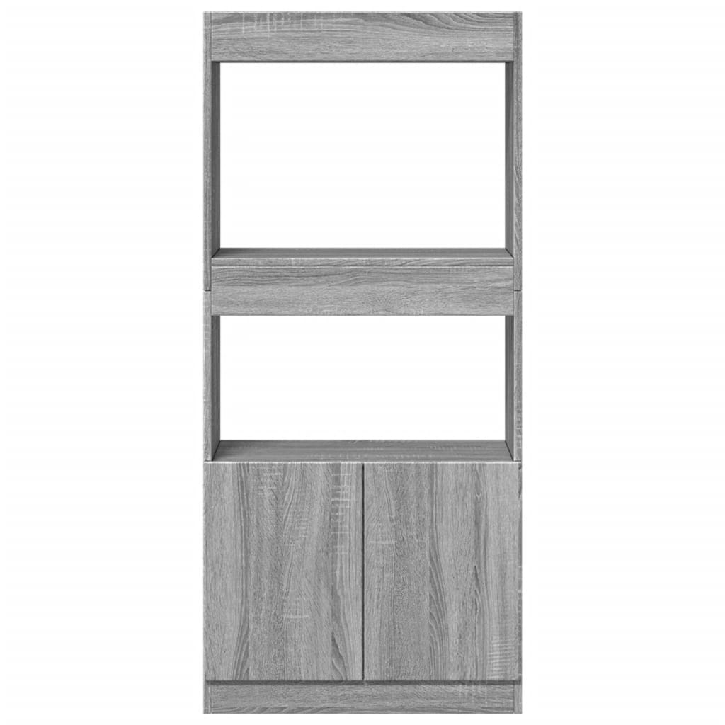 vidaXL Aparador de madera de ingeniería gris Sonoma 63x33x140 cm