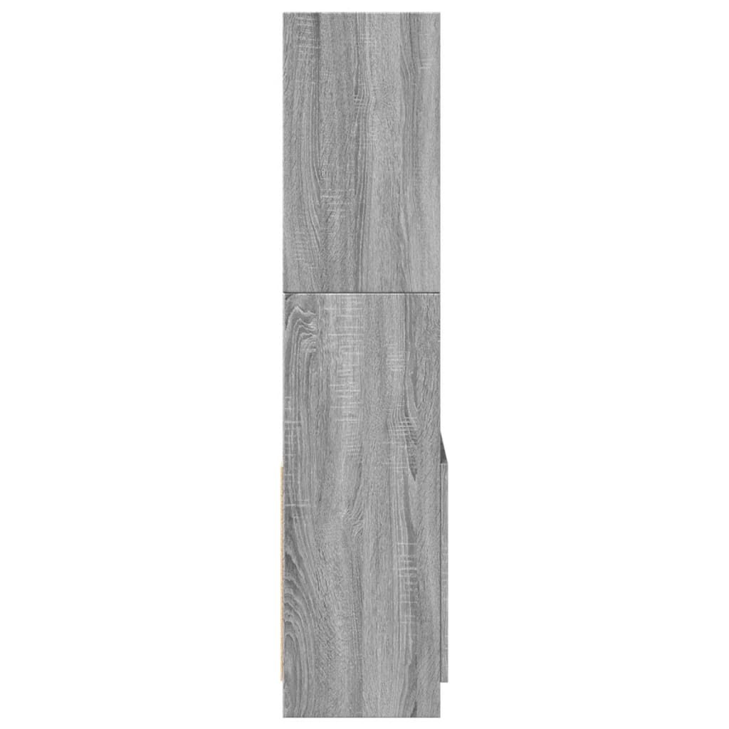 vidaXL Aparador de madera de ingeniería gris Sonoma 63x33x140 cm