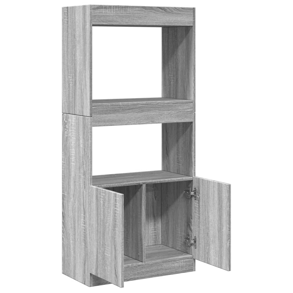 vidaXL Aparador de madera de ingeniería gris Sonoma 63x33x140 cm