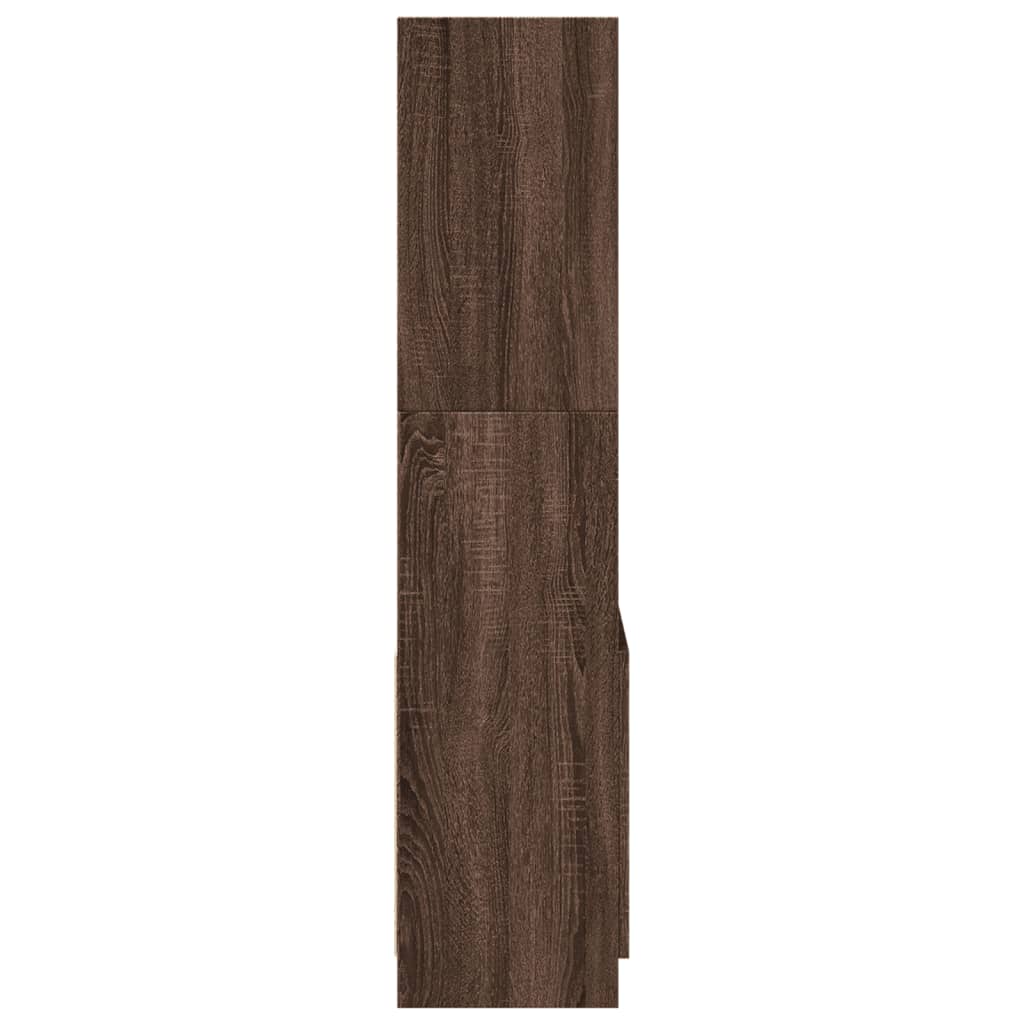 vidaXL Aparador de madera de ingeniería marrón roble 63x33x140 cm