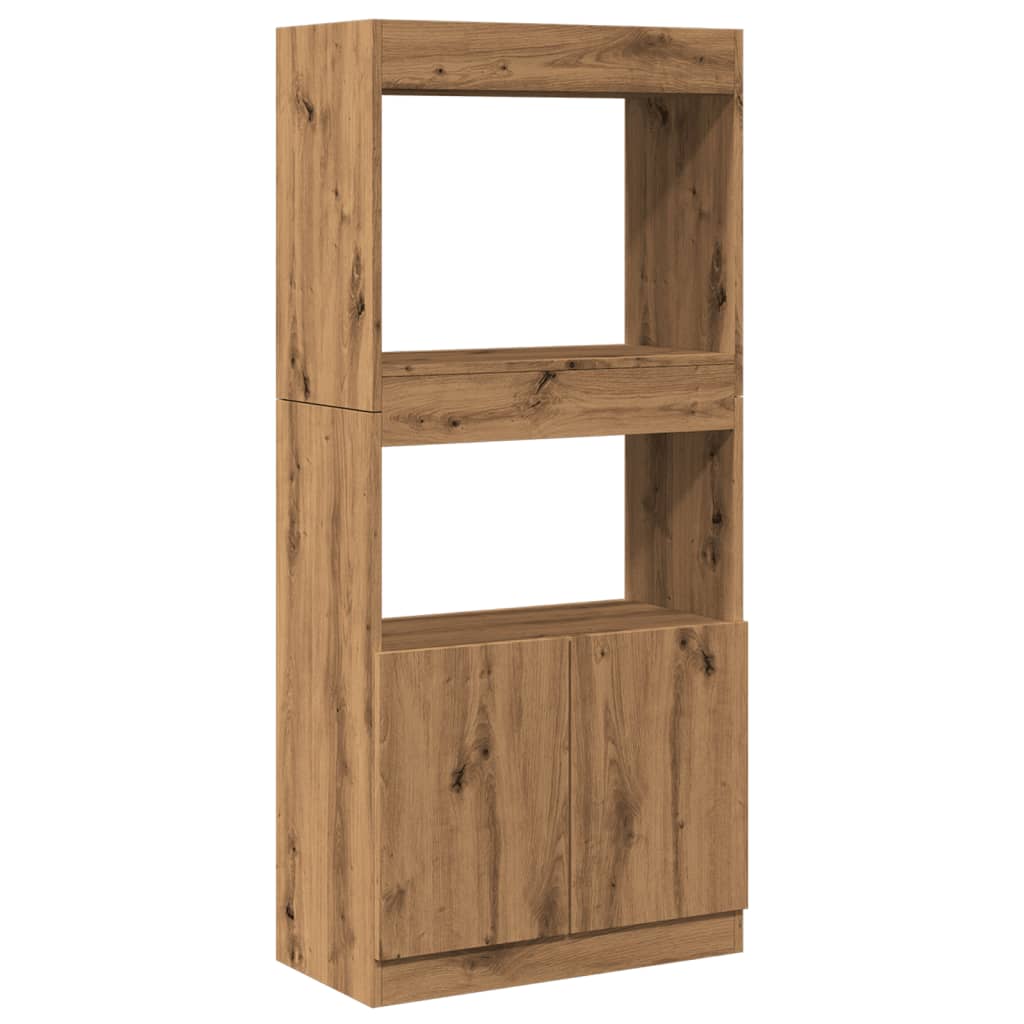 vidaXL Aparador de madera de ingeniería roble artisian 63x33x140 cm