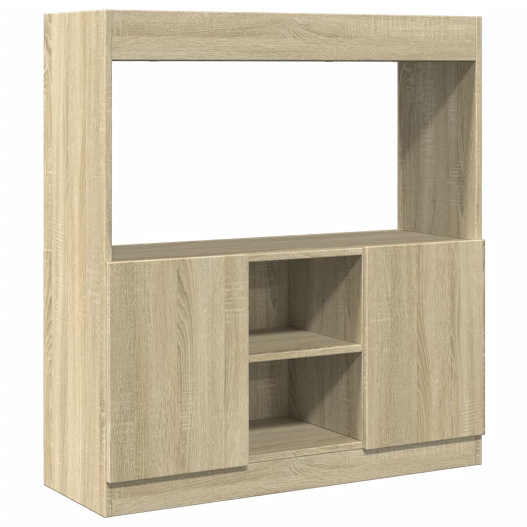 vidaXL Aparador de madera de ingeniería roble Sonoma 92x33x100 cm