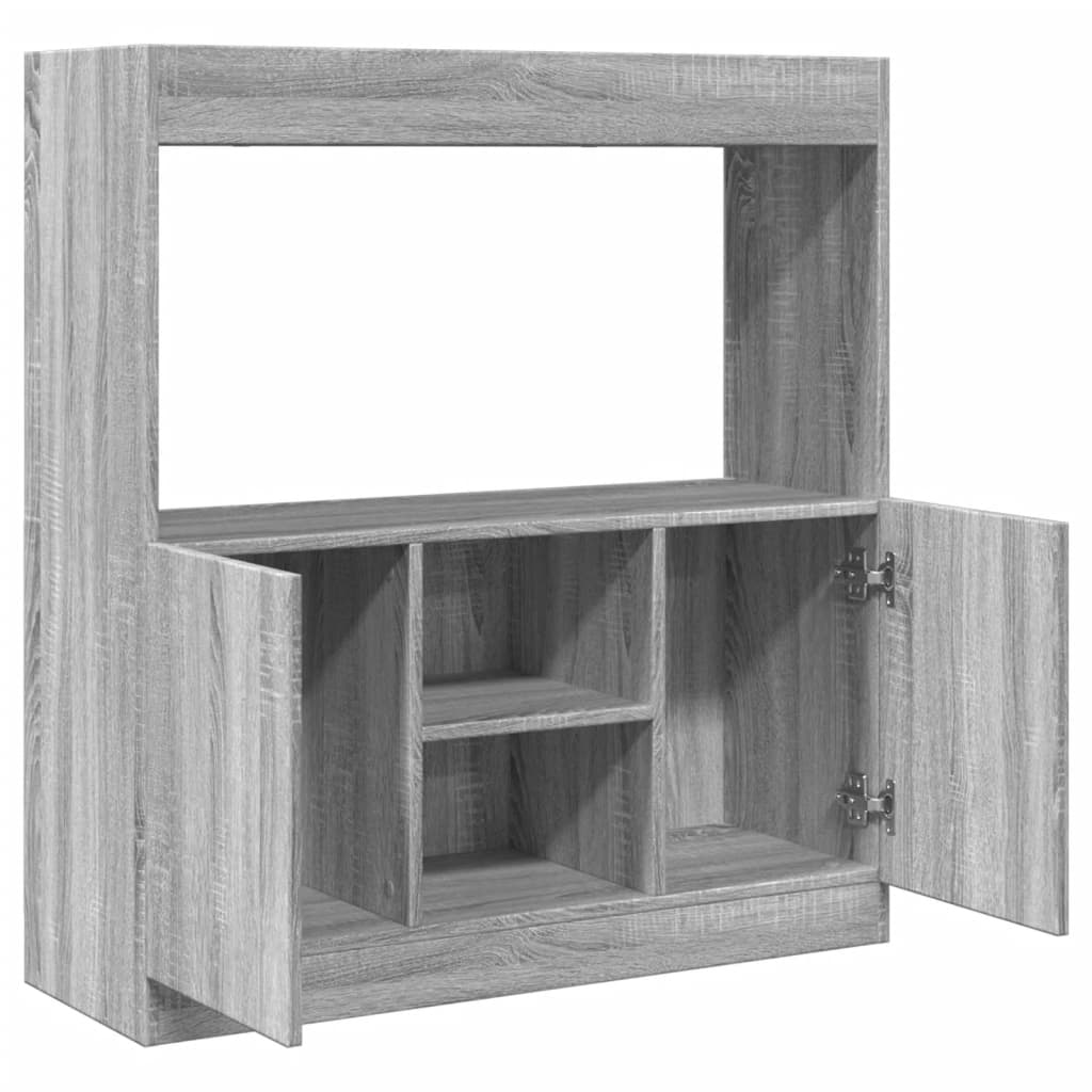 vidaXL Aparador de madera de ingeniería gris Sonoma 92x33x100 cm