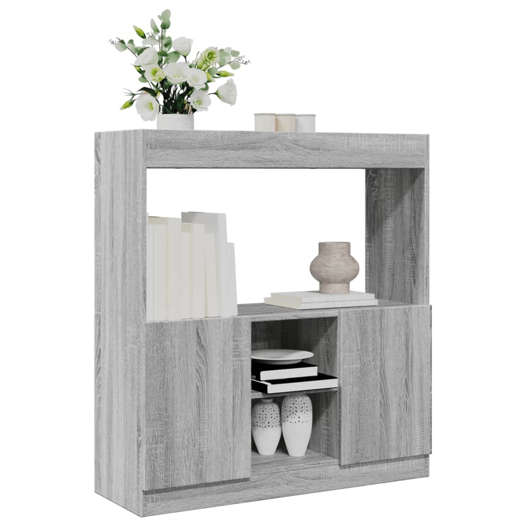 vidaXL Aparador de madera de ingeniería gris Sonoma 92x33x100 cm