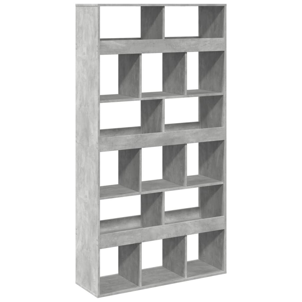 vidaXL Estantería madera de ingeniería gris hormigón 100x33x187,5 cm