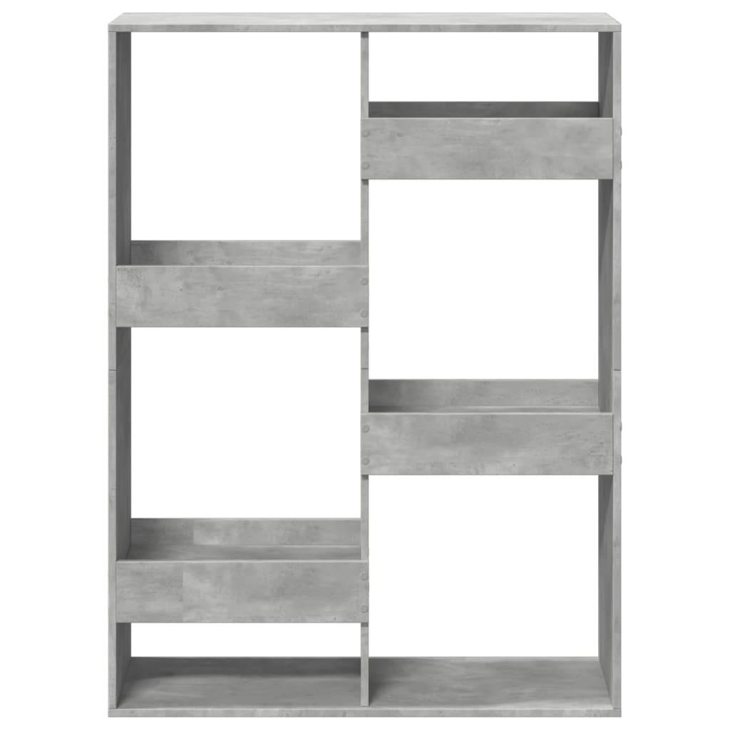 vidaXL Estantería de madera de ingeniería gris hormigón 100x33x135 cm