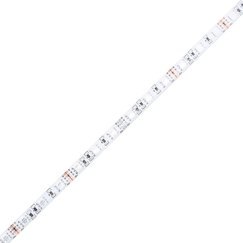 vidaXL Escritorio con luz LED madera ingeniería blanco 140x55x91 cm