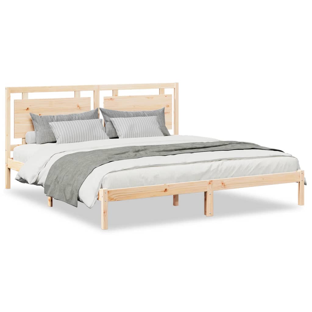 vidaXL Cama extralarga sin colchón madera maciza 180x220 cm