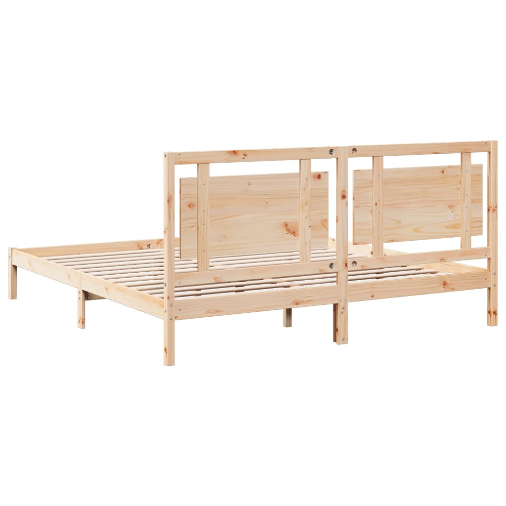 vidaXL Cama extralarga sin colchón madera maciza 180x220 cm