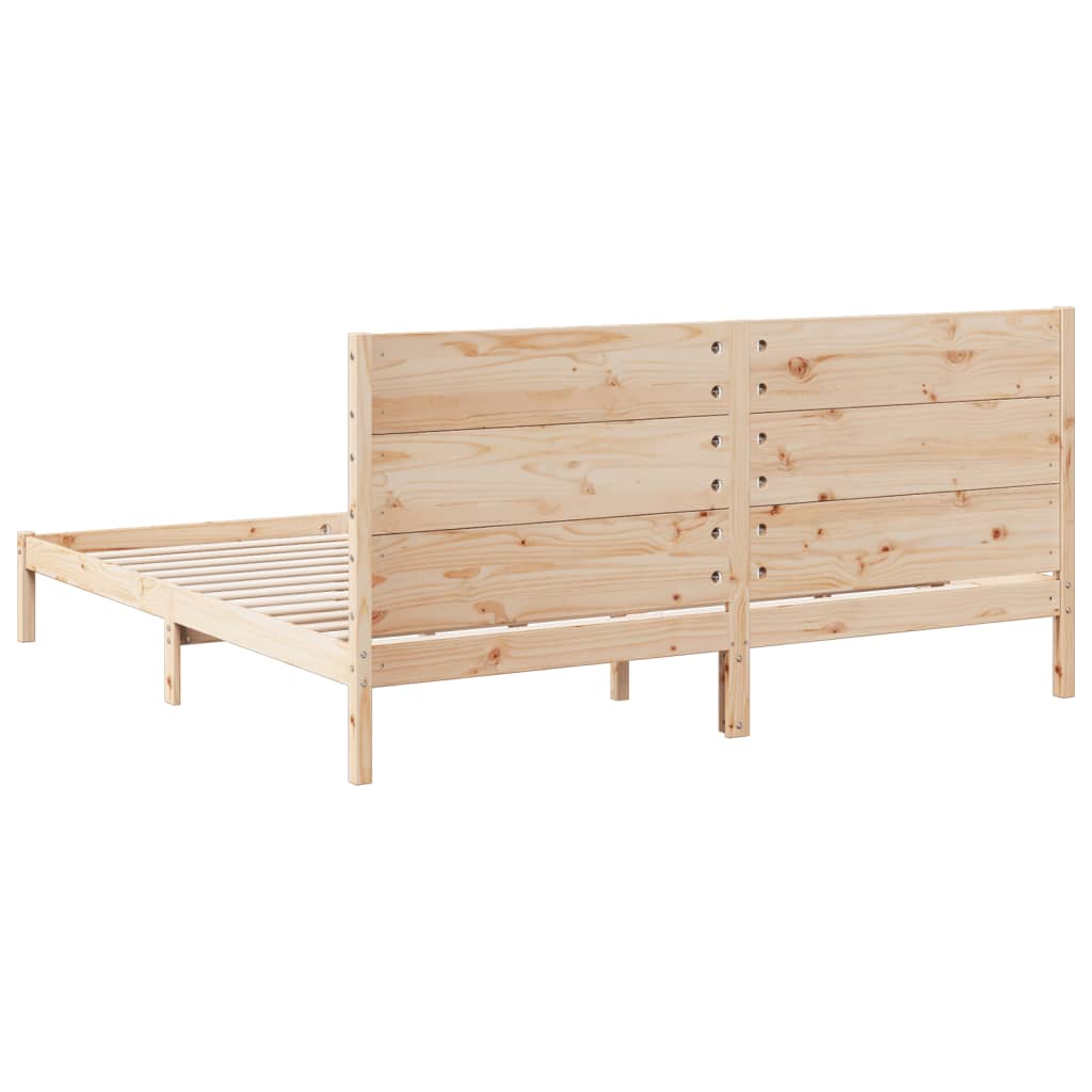 vidaXL Cama extralarga sin colchón madera maciza 180x220 cm