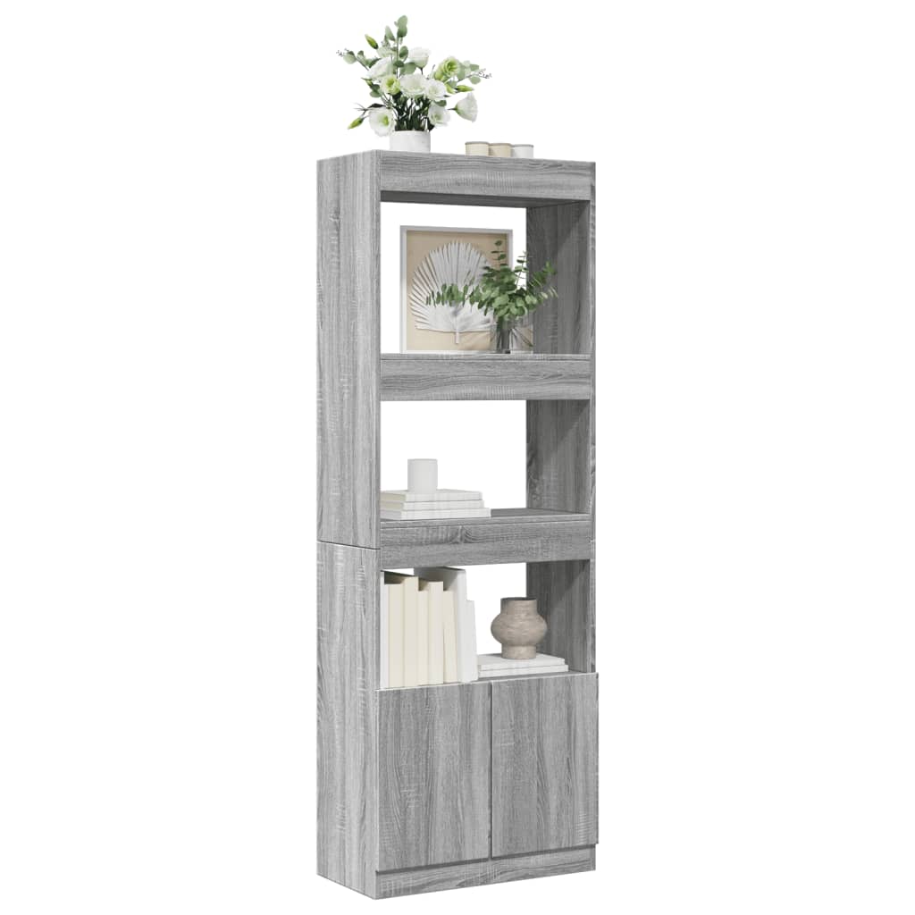 vidaXL Aparador alto madera de ingeniería gris Sonoma 63x33x180 cm