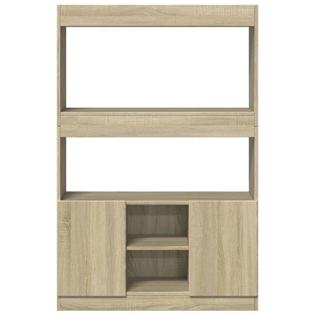 vidaXL Aparador alto madera de ingeniería roble Sonoma 92x33x140 cm