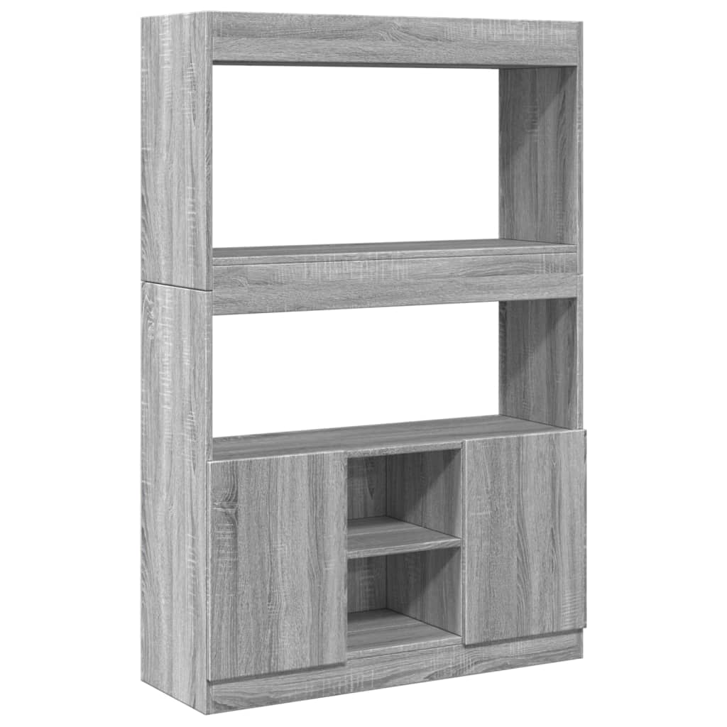 vidaXL Aparador alto madera de ingeniería gris Sonoma 92x33x140 cm