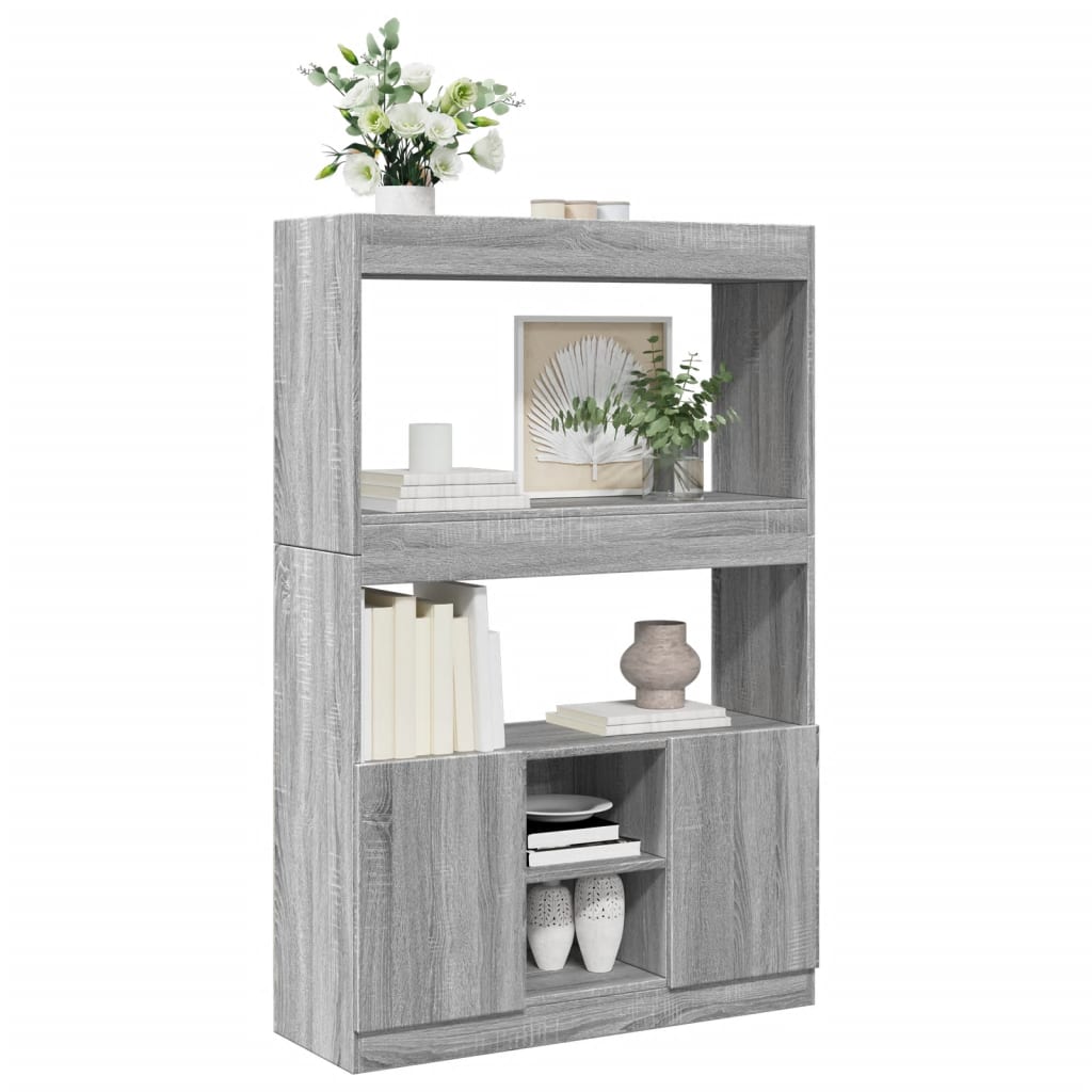 vidaXL Aparador alto madera de ingeniería gris Sonoma 92x33x140 cm