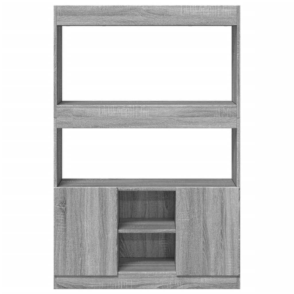 vidaXL Aparador alto madera de ingeniería gris Sonoma 92x33x140 cm