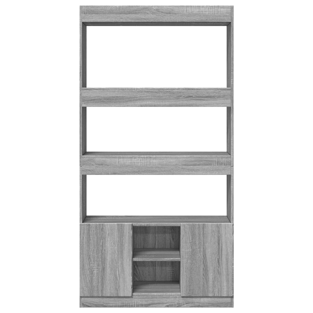 vidaXL Aparador alto madera de ingeniería gris Sonoma 92x33x180 cm