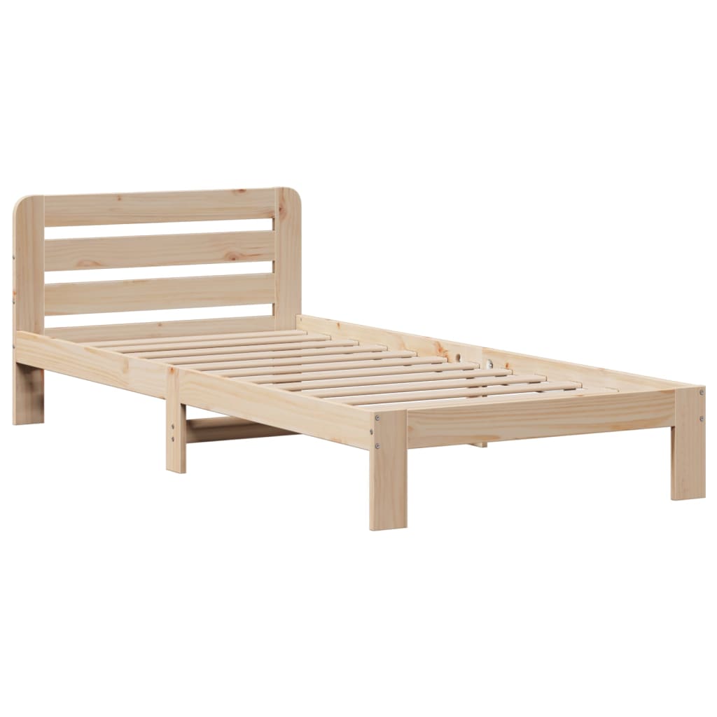 vidaXL Cama con estantería sin colchón madera maciza de pino 90x200 cm