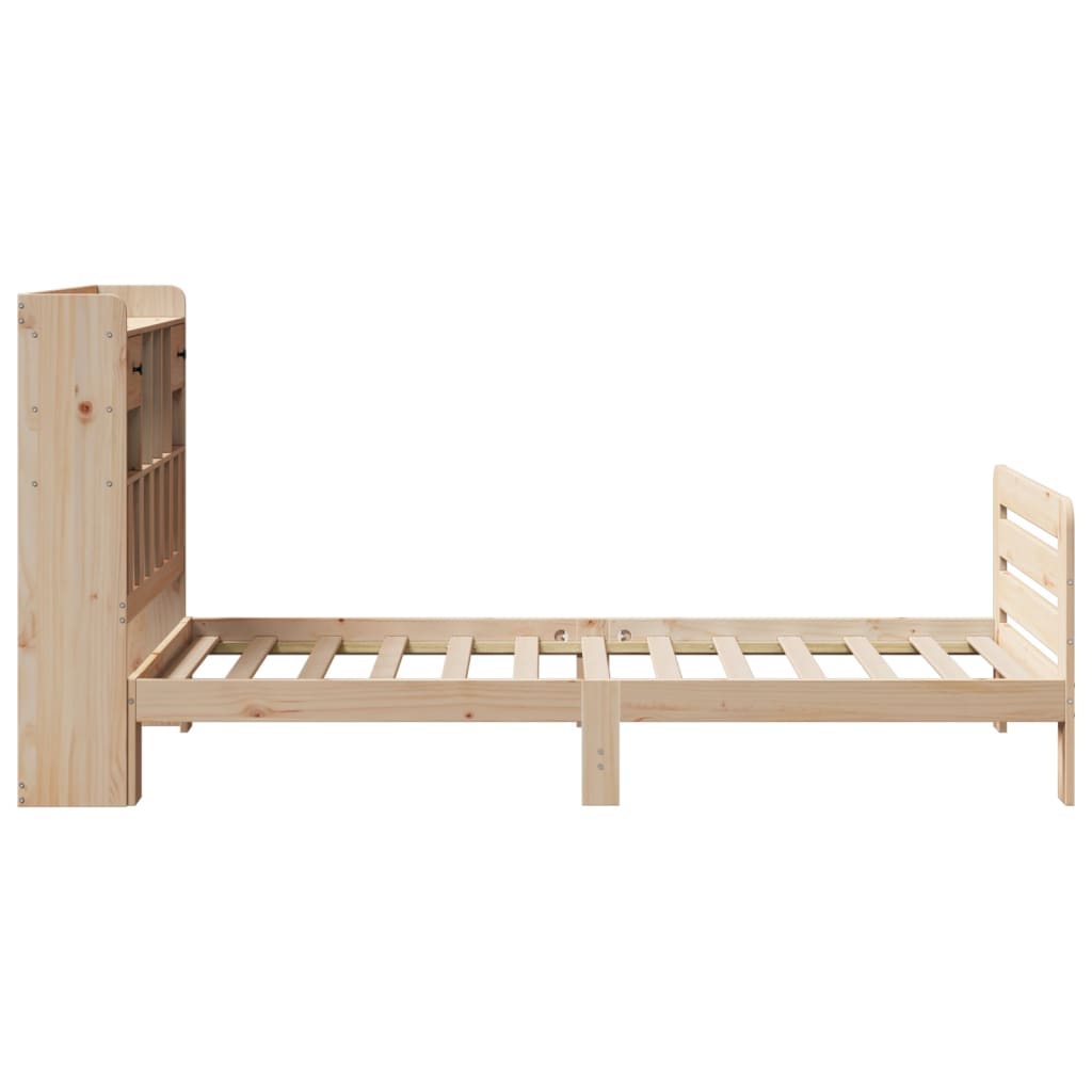 vidaXL Cama con estantería sin colchón madera maciza de pino 90x200 cm