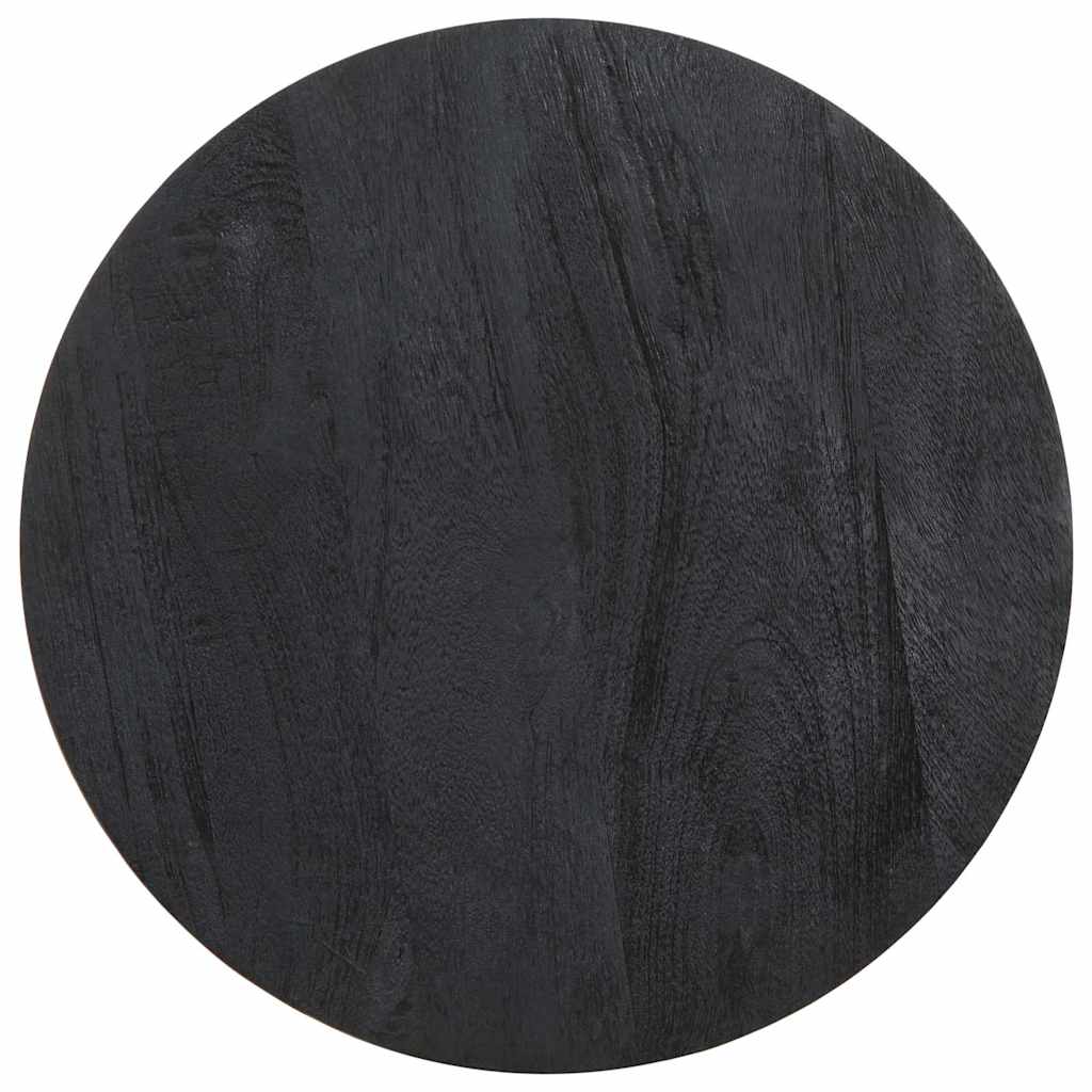 vidaXL Mesa auxiliar madera maciza de mango negra Ø40x40 cm