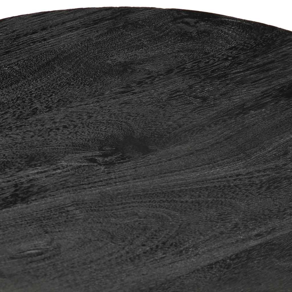 vidaXL Mesa auxiliar madera maciza de mango negra Ø40x40 cm