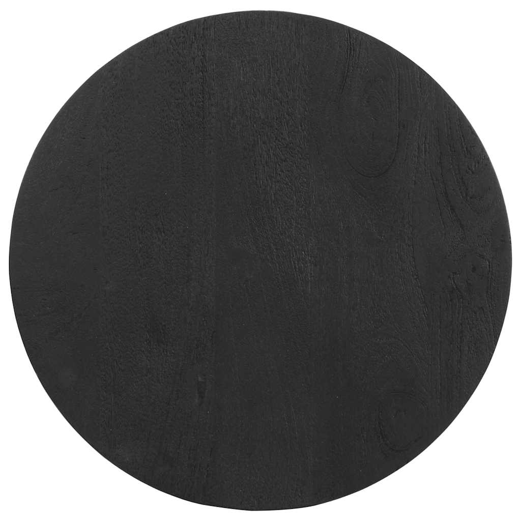 vidaXL Mesa auxiliar madera maciza de mango negra Ø50x40 cm