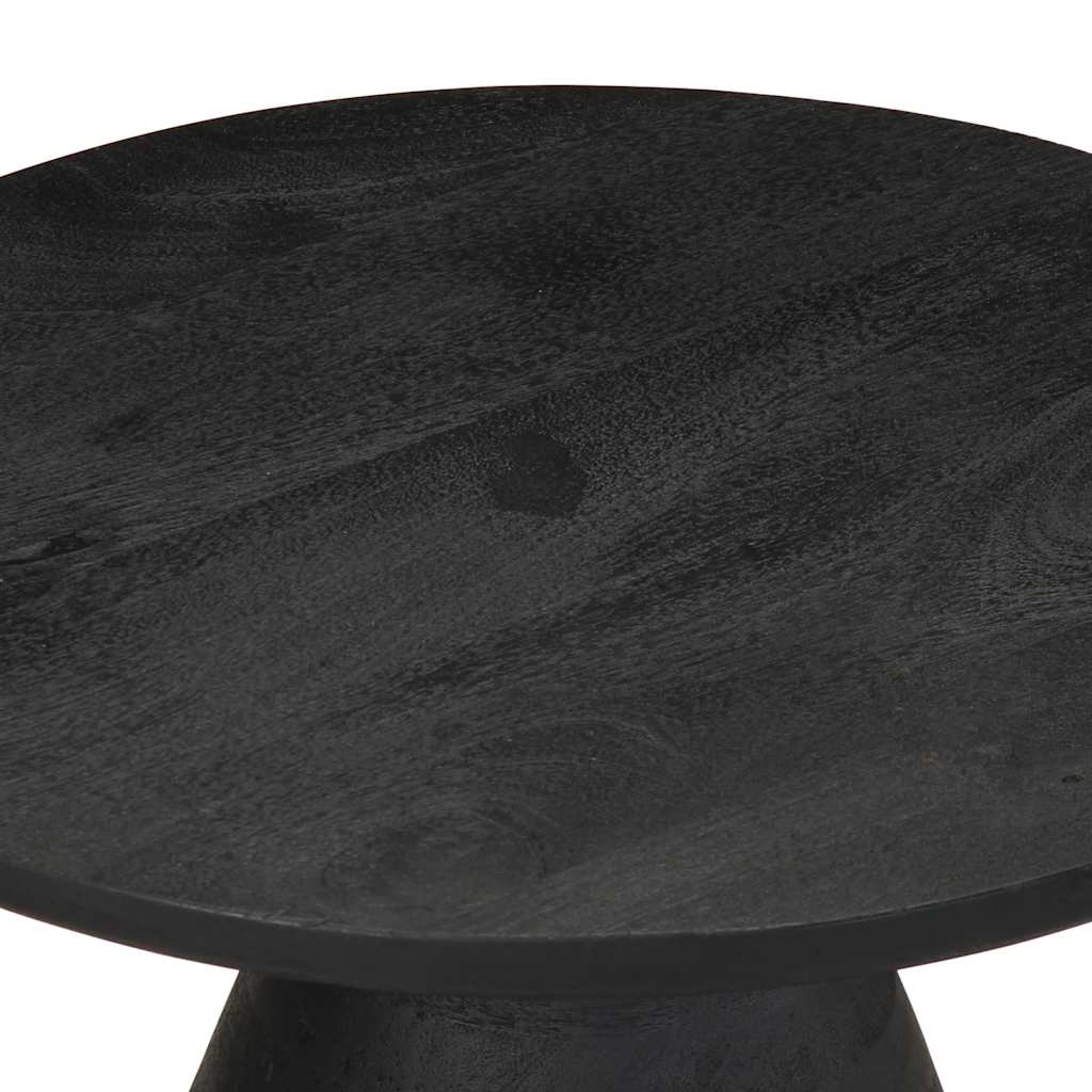 vidaXL Mesa auxiliar madera maciza de mango negra Ø50x40 cm