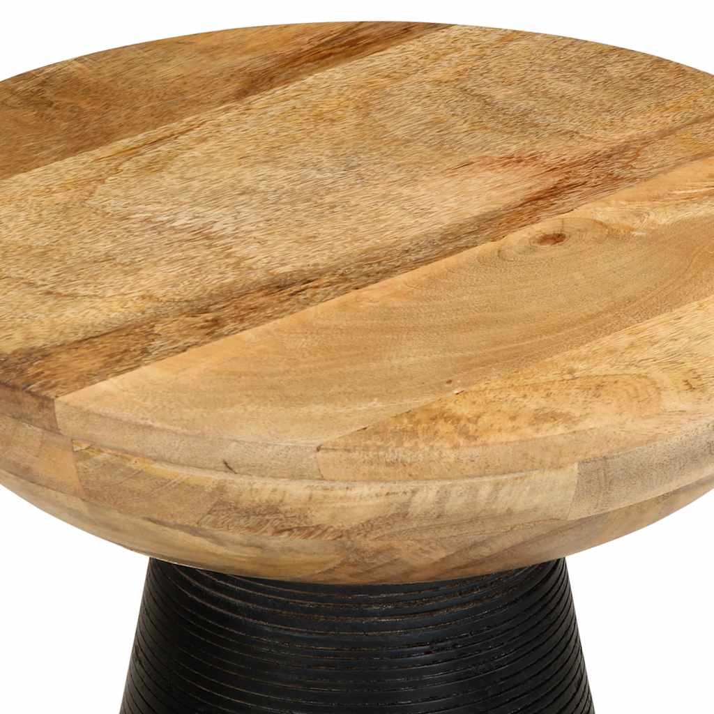 vidaXL Mesa auxiliar madera maciza de mango negra Ø37x45 cm