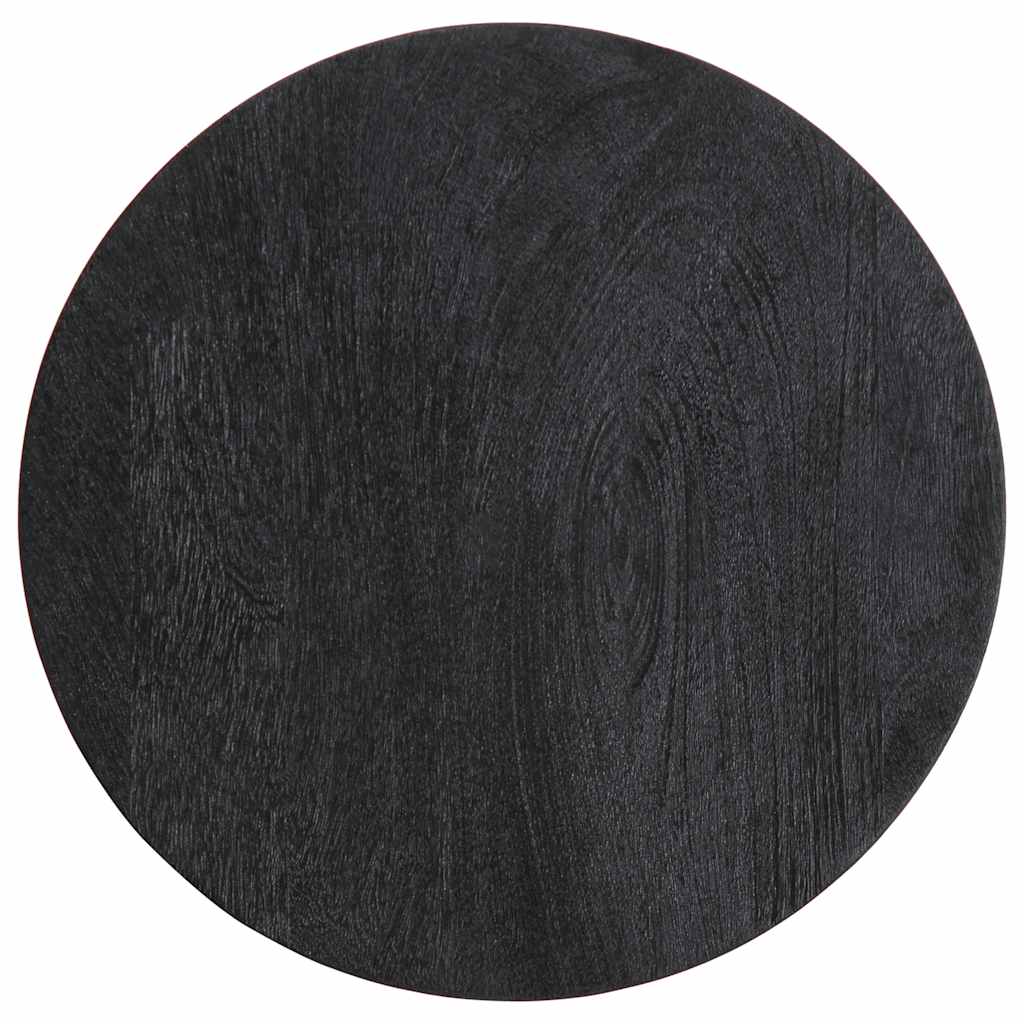 vidaXL Mesa auxiliar madera maciza de mango negra Ø33x50 cm