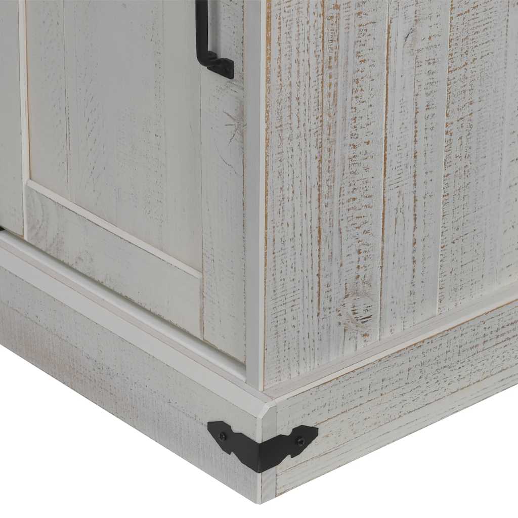 vidaXL Aparador HALDEN con puerta corredera blanco 80x40x80 cm