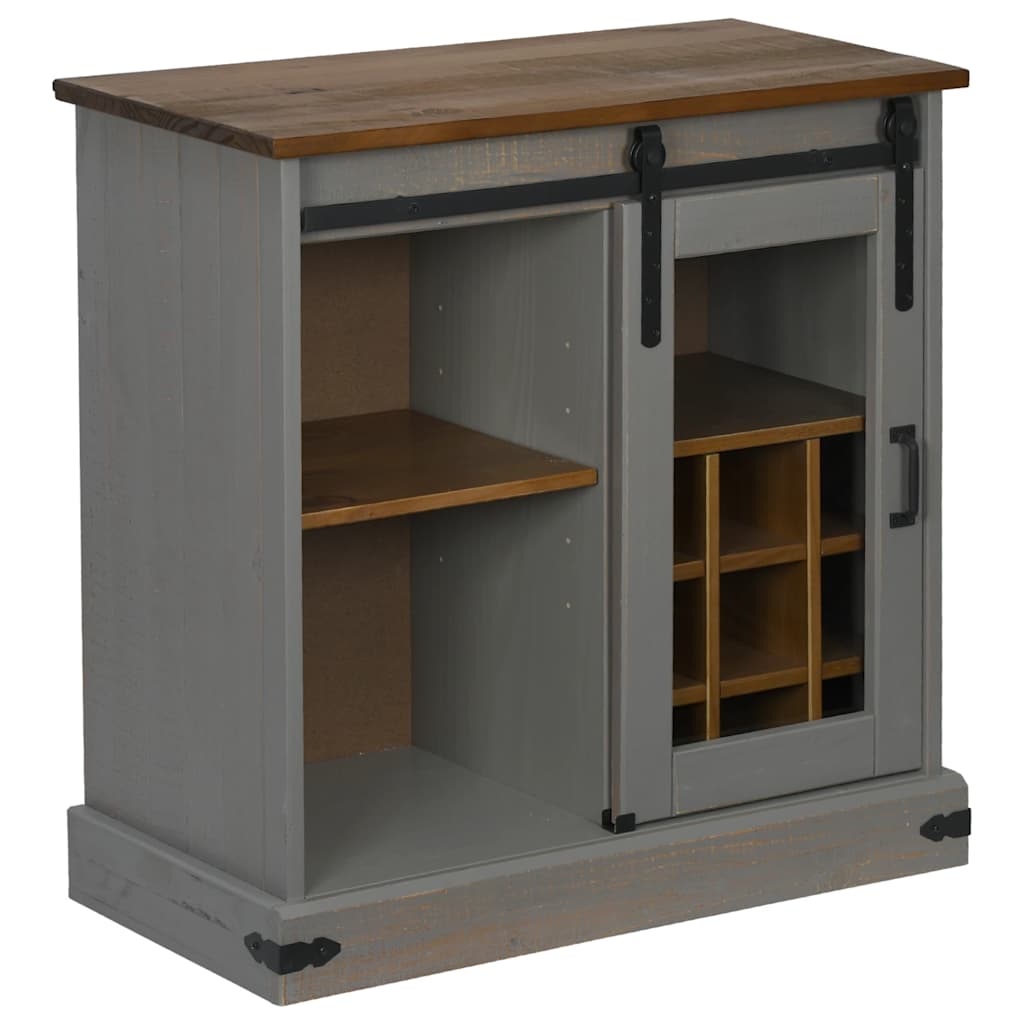 vidaXL Aparador HALDEN con puerta corredera gris 80x40x80 cm