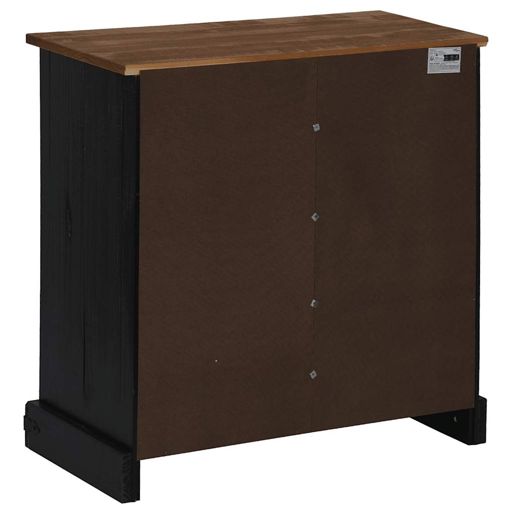 vidaXL Aparador HALDEN con puerta corredera negro 80x40x80 cm