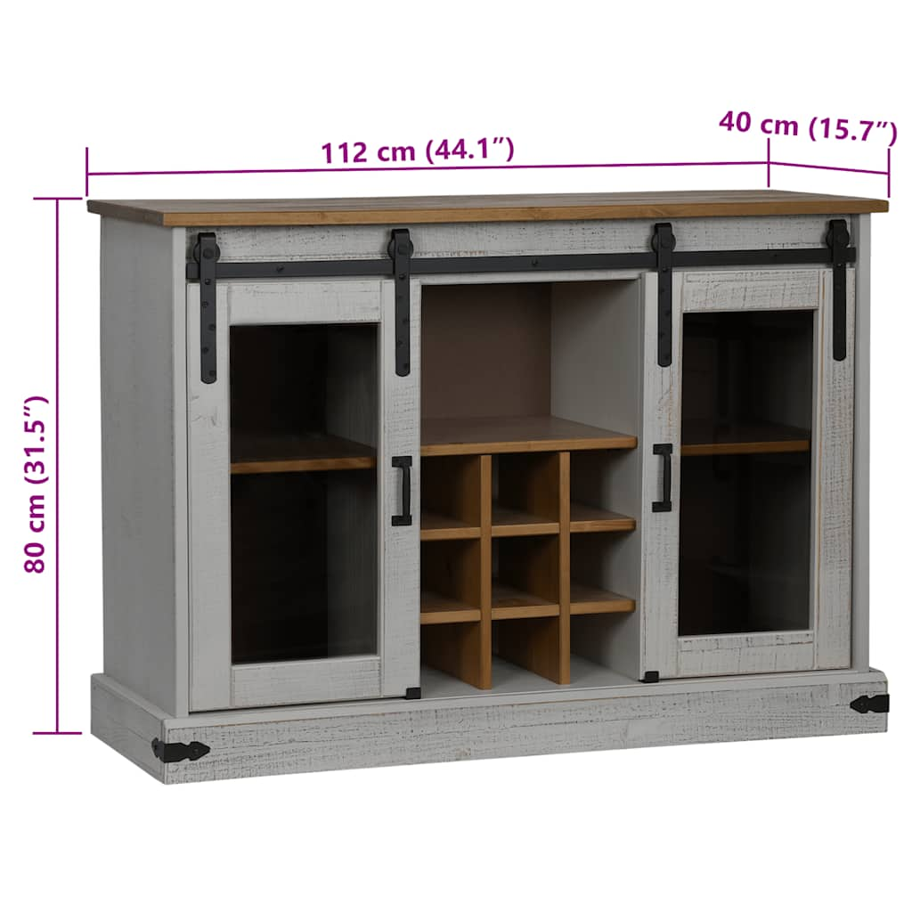 vidaXL Aparador HALDEN 2 puertas correderas blanco 112x40x80 cm