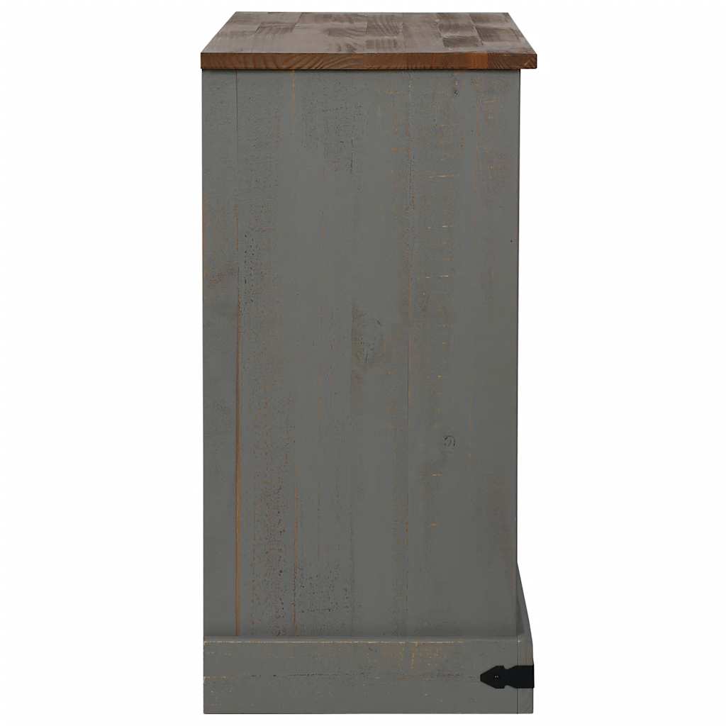 vidaXL Aparador HALDEN 2 puertas correderas gris 112x40x80 cm