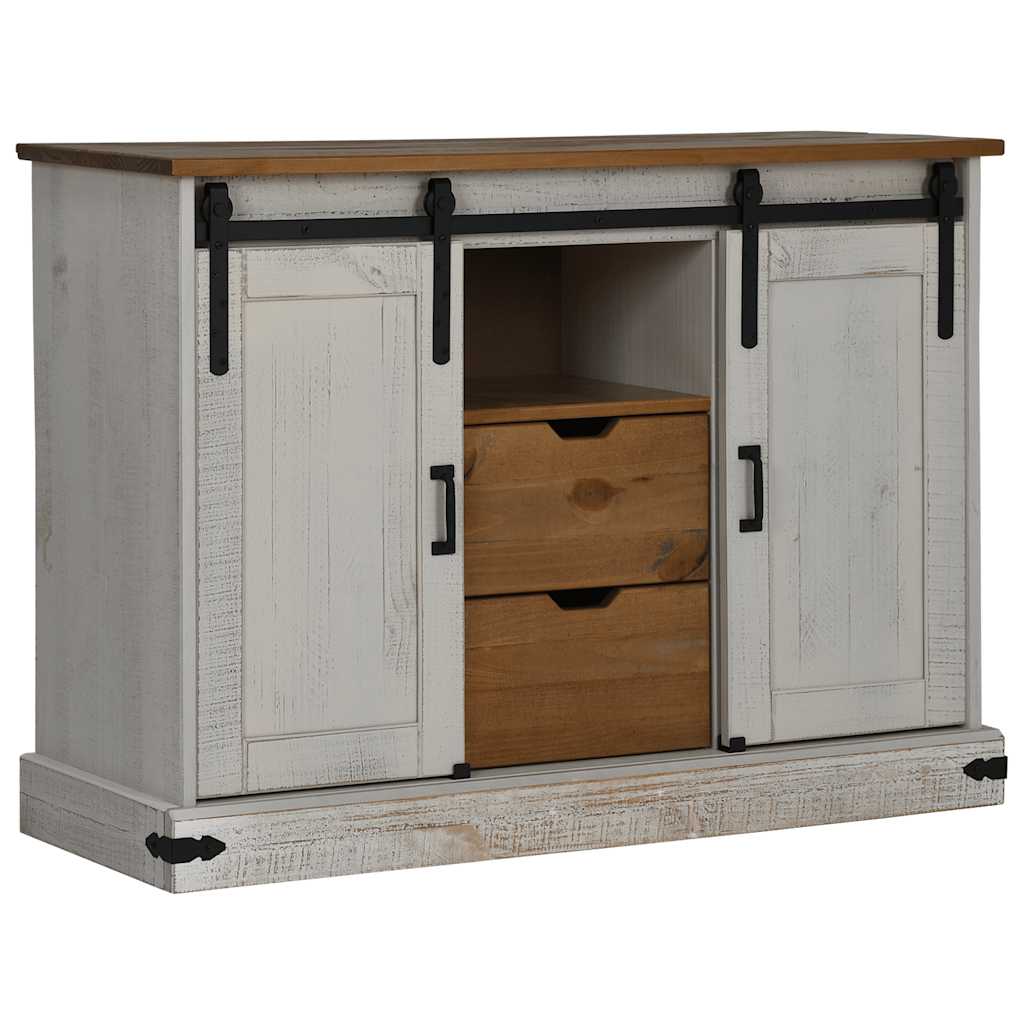 vidaXL Aparador HALDEN 2 puertas correderas blanco 112x40x80 cm