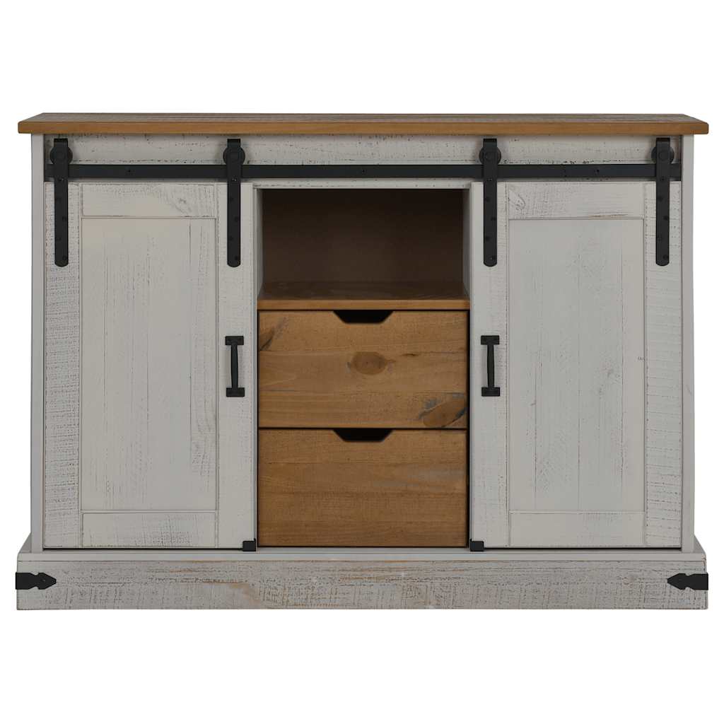 vidaXL Aparador HALDEN 2 puertas correderas blanco 112x40x80 cm