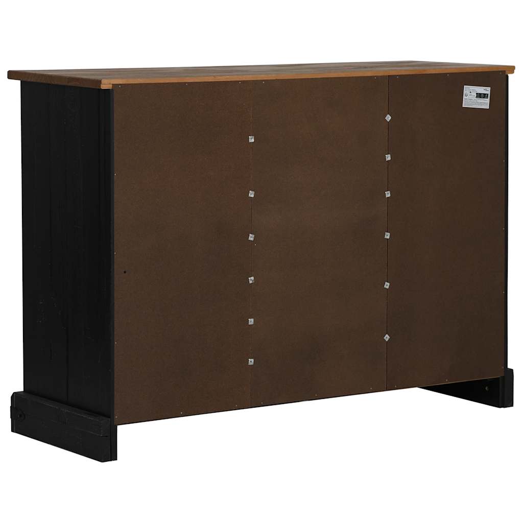 vidaXL Aparador HALDEN 2 puertas correderas negro 112x40x80 cm