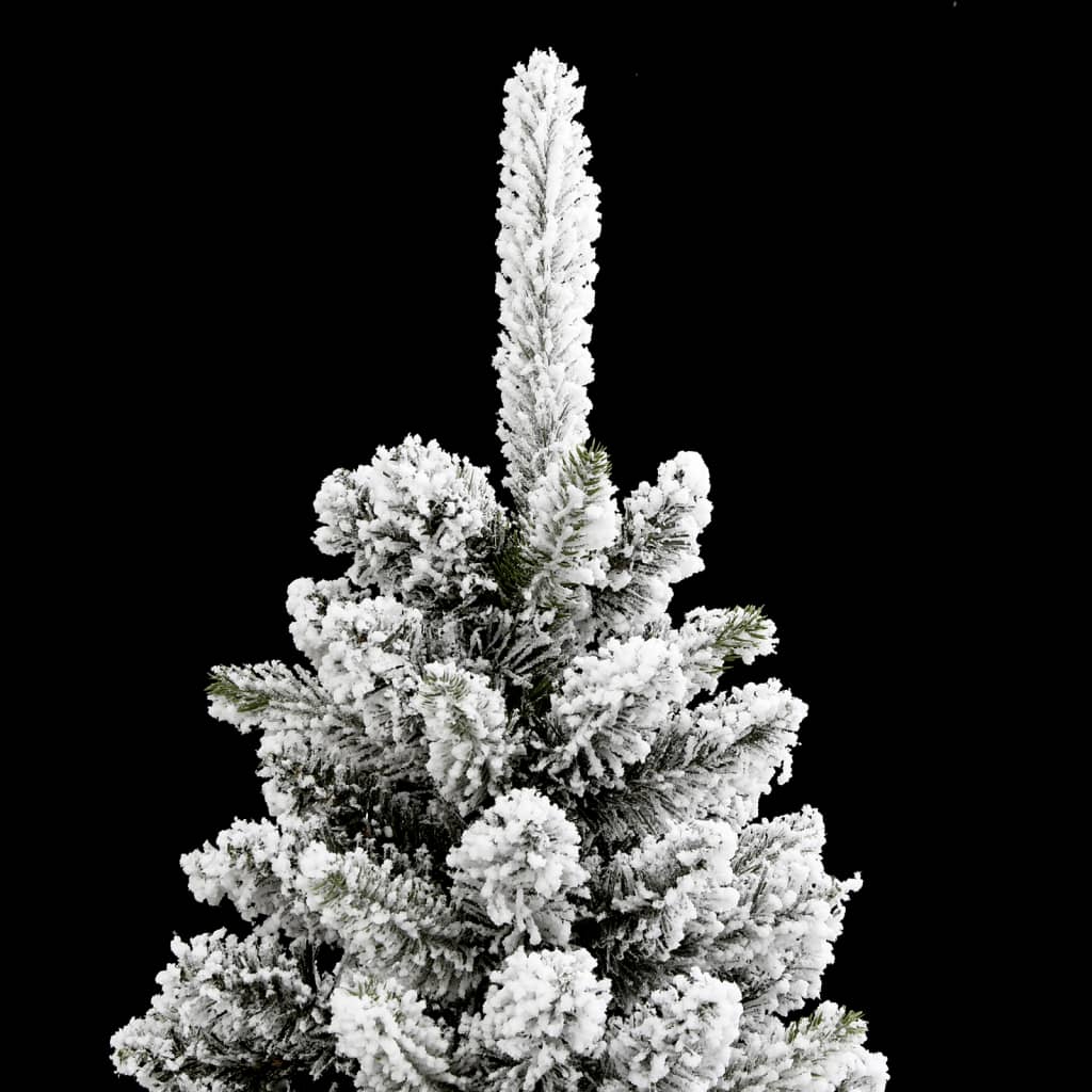 vidaXL Árbol de Navidad artificial estrecho con nieve PVC y PE 120 cm