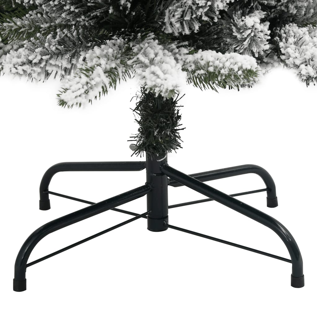 vidaXL Árbol de Navidad artificial estrecho con nieve PVC y PE 150 cm