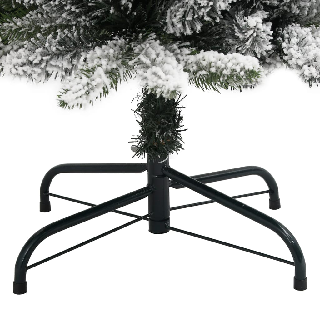 vidaXL Árbol de Navidad artificial estrecho con nieve PVC y PE 240 cm