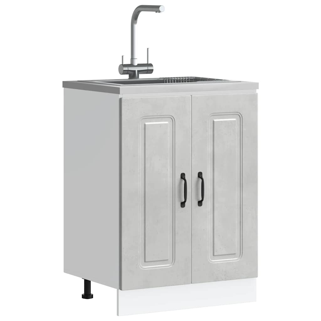 vidaXL Mueble bajo para fregadero Kalmar gris hormigón 60x46x81,5 cm