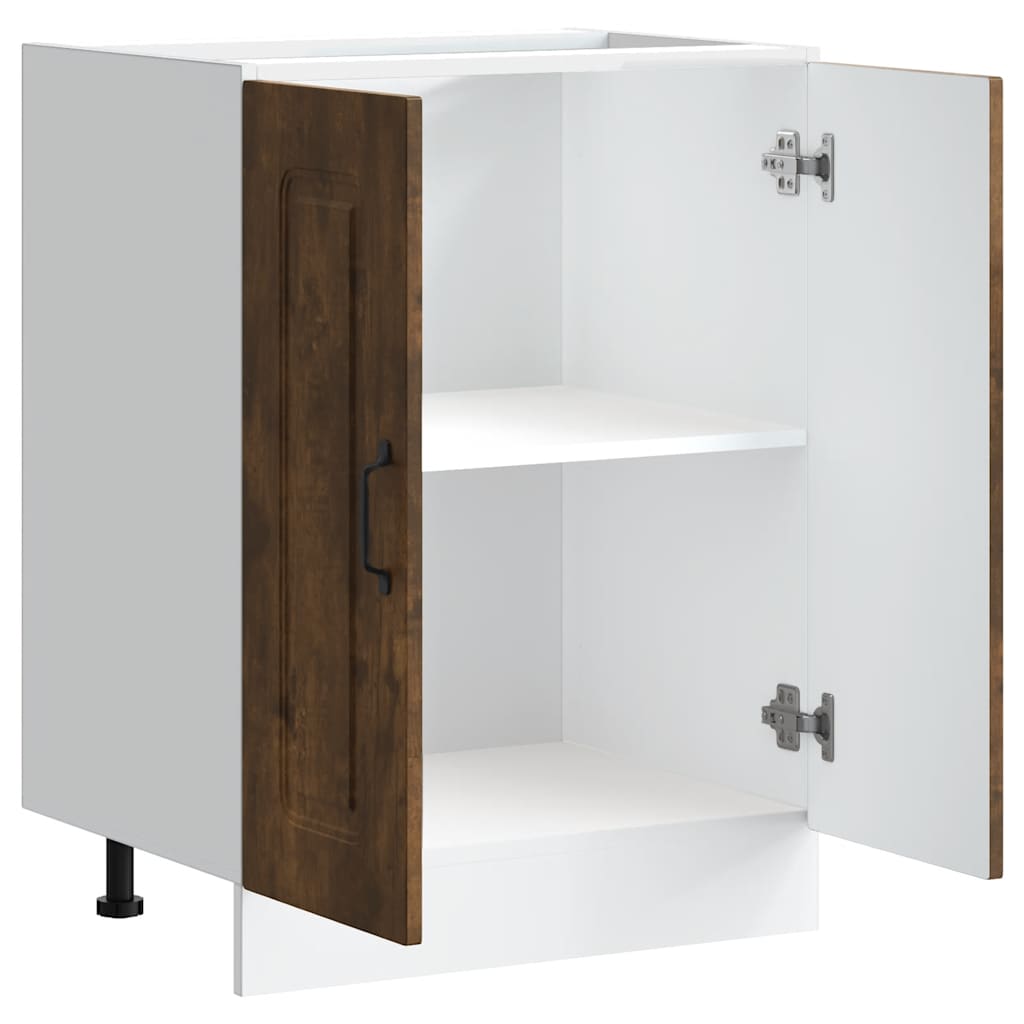 vidaXL Mueble bajo para fregadero Kalmar roble ahumado 60x46x81,5 cm